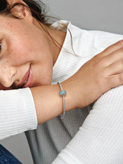 Pandora Pavè Clip With Turquoise Cubic Zirconia