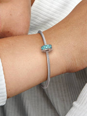 Pandora Pavè Clip With Turquoise Cubic Zirconia