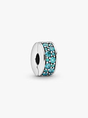 Pandora Pavè Clip With Turquoise Cubic Zirconia