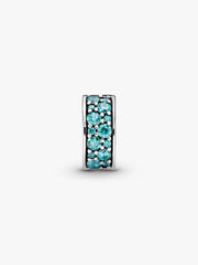 Pandora Pavè Clip With Turquoise Cubic Zirconia