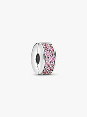 Clip Pandora con pavé y circonitas rosas