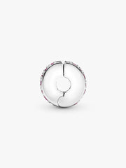 Clip Pandora con pavé y circonitas rosas