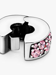 Clip Pandora con pavé y circonitas rosas