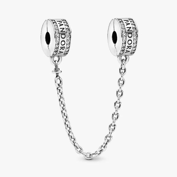 Cadena de seguridad Pandora con logotipo