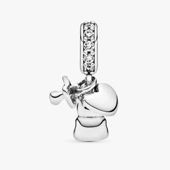 Charm colgante de osito de peluche y chupete de Pandora
