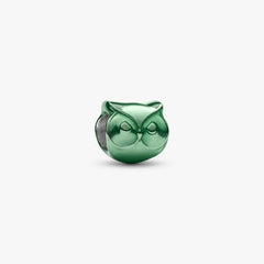 Mini Charm Pandora Gufo Effetto Metallico Verde 794900C01