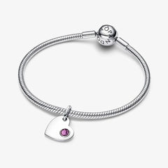 Pandora Charm Pendant Heart With Purple Stone February