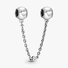 Pandora Safety Chain Embossed Hearts