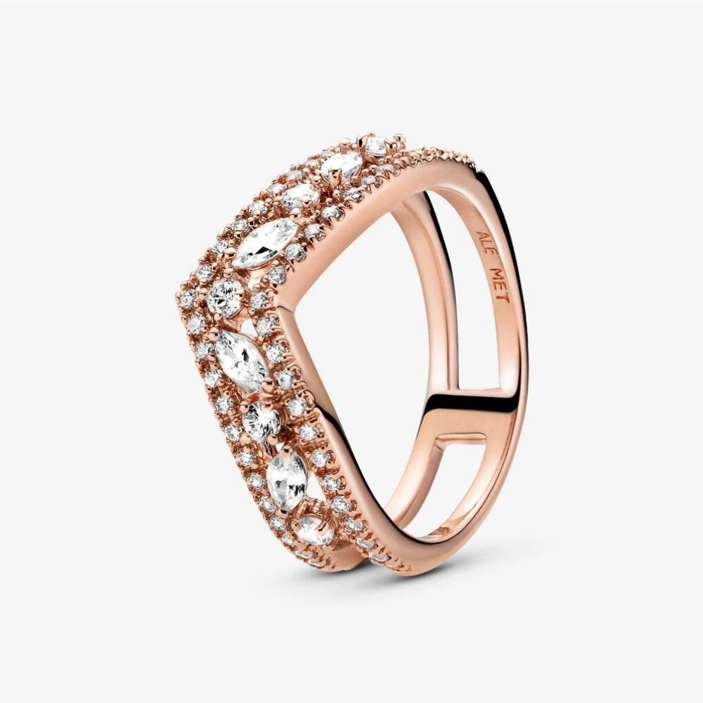 Anello Pandora Desiderio Doppio Marquise Rosè 189095C01