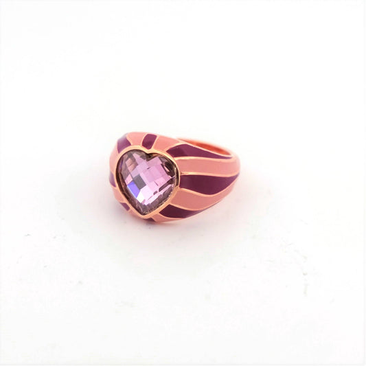 Anillo Versari Chevalier Zebra Shellac