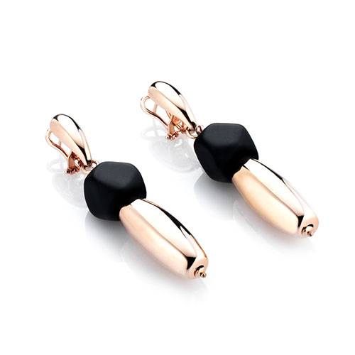 Marcello Pane Nuggets Long Earrings - Rubber Black