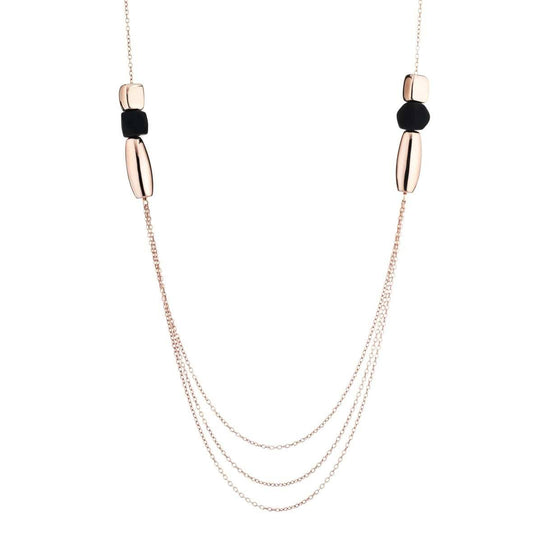 Marcello Pane Nuggets Multichain Necklace - Rubber Black