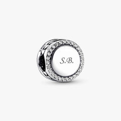 Pandora Sparkling Button Charm for Engraving
