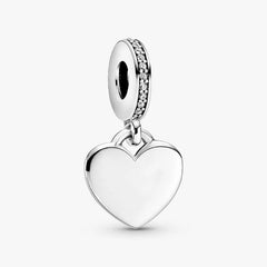 Charm Pandora Cuore Pendente Da Incidere Pietre Bianche 798761C01
