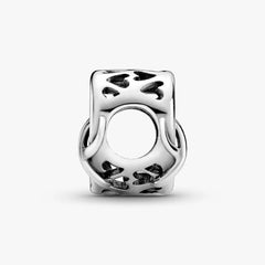 Charm Pandora de corazón calado "Te amo, mamá"
