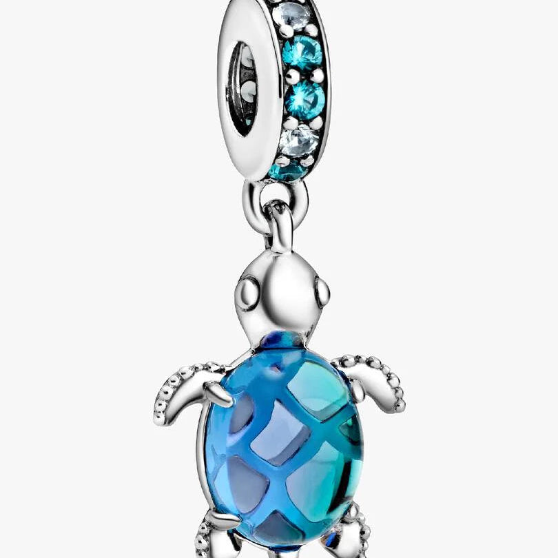 Pandora Blue Murano Glass Sea Turtle Dangle Charm 798939C01