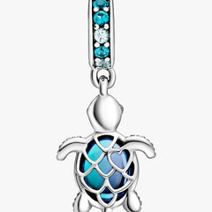 Pandora Blue Murano Glass Sea Turtle Dangle Charm 798939C01