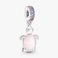 Charm Pandora Pendente Tartaruga Marina Rosa Vetro di Murano 798939C02