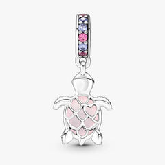 Charm Pandora Pendente Tartaruga Marina Rosa Vetro di Murano 798939C02