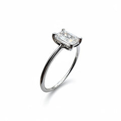 Anello in Oro Bianco 18 KT con Diamante Taglio Ottagonale ct. 1,01 ANXSM1