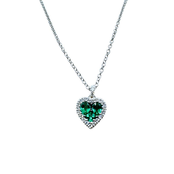 Collana Davite&Delucchi con Pendente Cuore con Smeraldi e Diamanti CLN011105SM