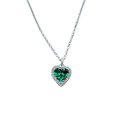 Collana Davite&Delucchi con Pendente Cuore con Smeraldi e Diamanti CLN011105SM