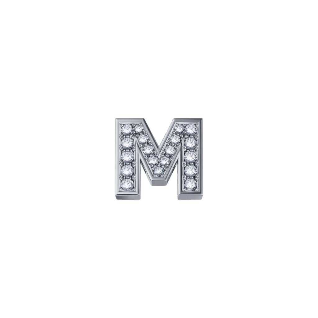 Elements Lettera M in Oro Bianco e Diamanti 0,02 ct DCHF3319M.002