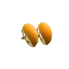 Pendientes de aro arcoíris Fraleoni con esmalte amarillo