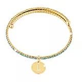 Rebecca My World Tennis Bracelet in Gold and Blue Stones with Pendant L