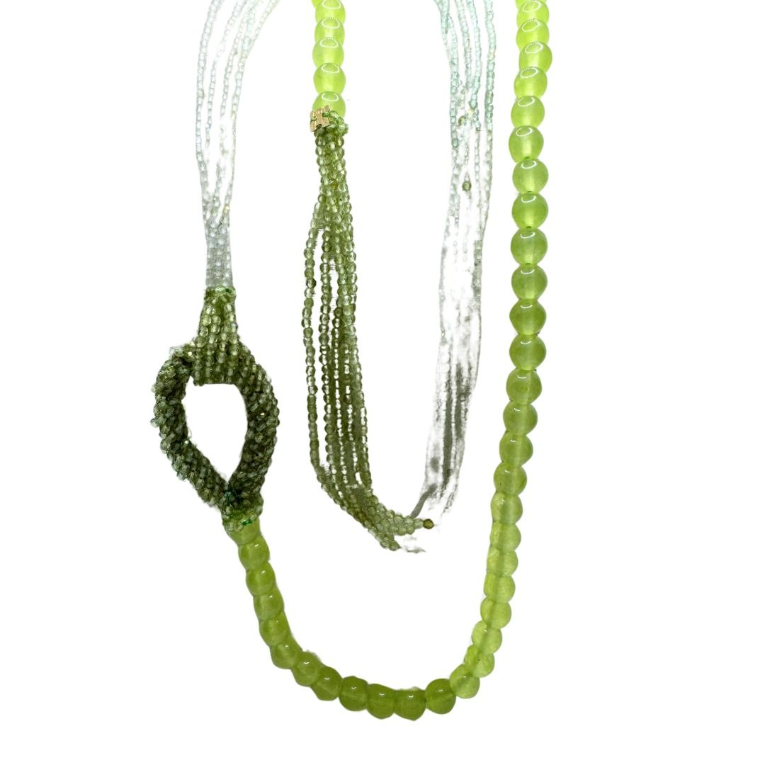 Collana Rajola Galileo con Giada, Peridoto e Avventurina 54-414-18L