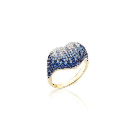 Anello Sogni Cuore con Zirconi Blu