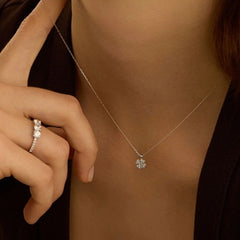 Collana Stroili Quadrifoglio Claire Oro Bianco 9 KT Cubic Zirconia 1424461
