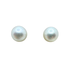 Giorgio Visconti White Gold Earrings with 9/9.5 mm Freshwater Pearls