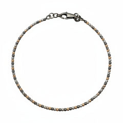 Pulsera de oro para hombre con esferas de diamantes blancos, rosas y bruñidos