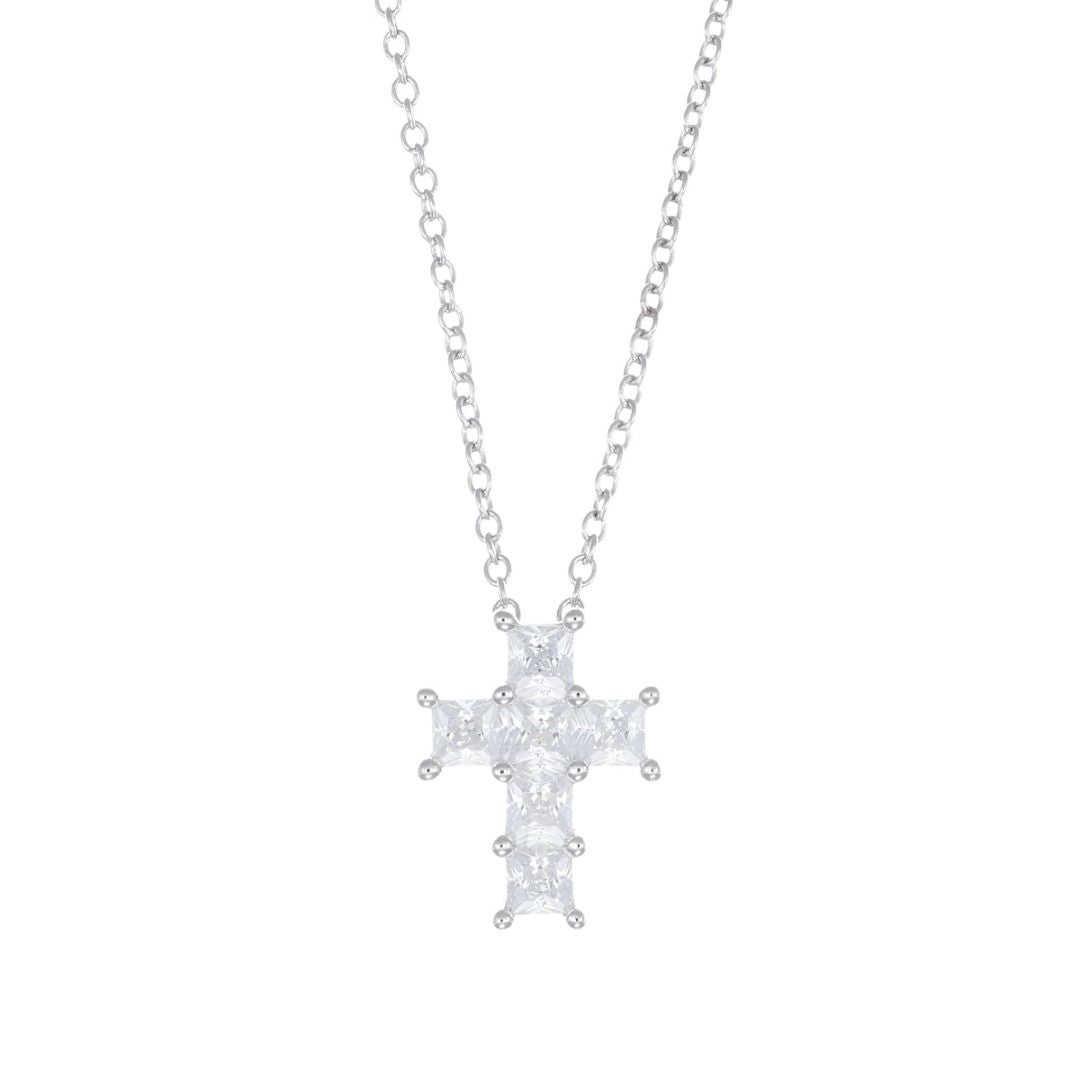 Amen Necklace with White Zircon Cross