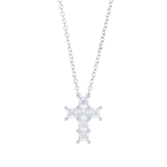 Amen Necklace with White Zircon Cross