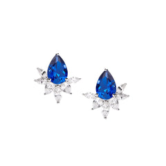 Pendientes Stardust con circonitas blancas y azules