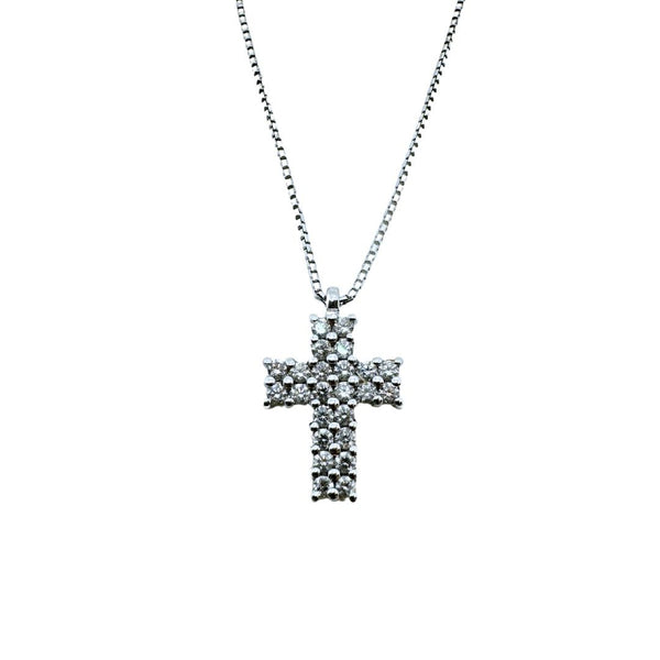 Collana Mirco Visconti in Oro Bianco con Croce Pendente con Diamanti R1911
