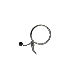 Anello Rebecca Lucciole Argentato con Cornino e Pietra Nera SLCABN31