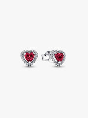 Orecchini Pandora Cuori In Rilievo Rossi 298427C04
