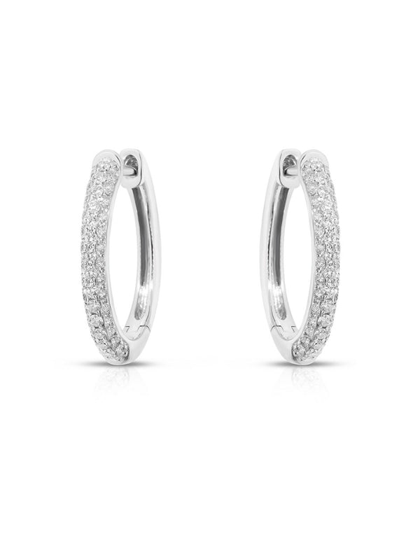 Orecchini Giorgio Visconti Cerchietti in Oro Bianco con Due File di Diamanti ct. 0,42 BBX39789