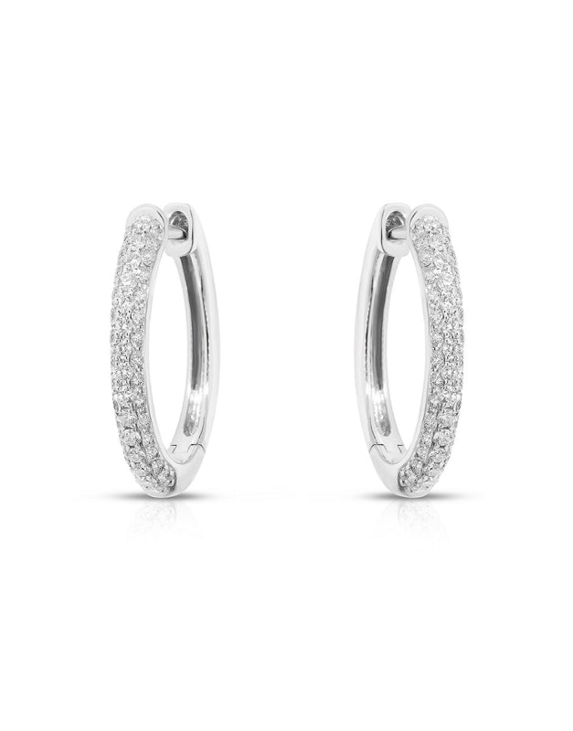 Orecchini Giorgio Visconti Cerchietti in Oro Bianco con Due File di Diamanti ct. 0,42 BBX39789