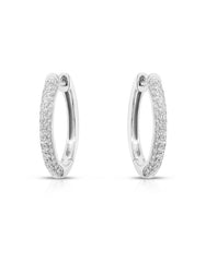 Orecchini Giorgio Visconti Cerchietti in Oro Bianco con Due File di Diamanti ct. 0,42 BBX39789