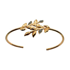 Pulsera de hojas de Rebecca Jolie en plata con polvo de diamante