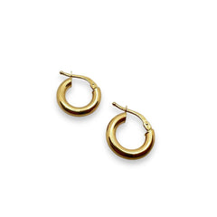 Orecchini a cerchio Canna Larga in Oro Giallo 18 kt OR007