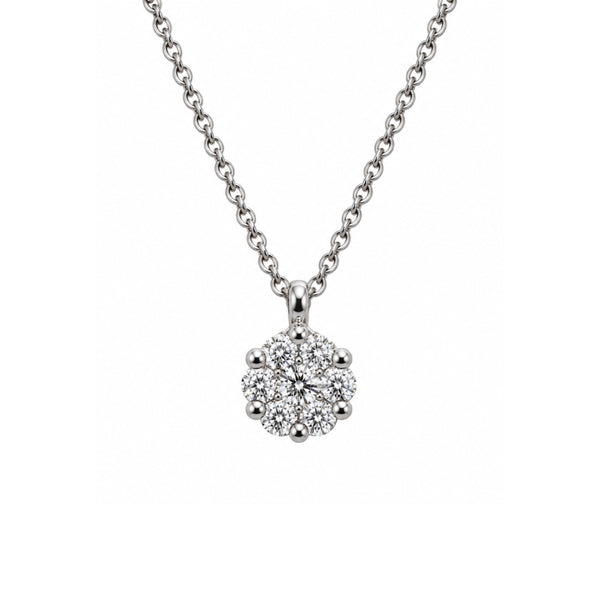 Collana Iannelli Handmade Fiore Magic in Oro Bianco 18 KT e Diamanti Naturali GF015