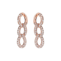 Bronzallure Curb Chain Pendant Earrings with Cubic Zirconia Pavé
