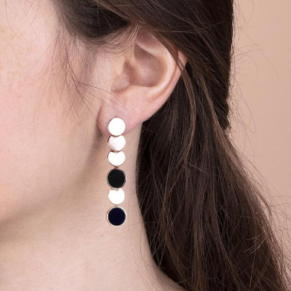 Pendientes colgantes Bronzallure Alba con ónix negro