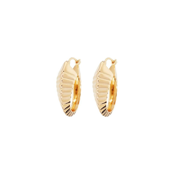 Orecchini Etrusca a Cerchio Graduati Texture Rigata WSET00921.YG