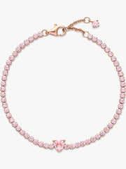 Bracciale Pandora Tennis Rosè Con Cuore In Rilievo Rosa